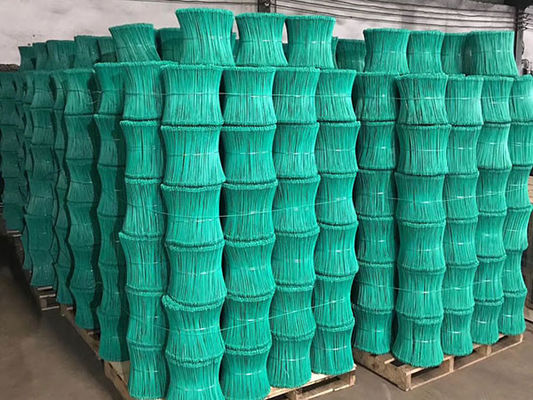 Legami di filo galvanizzato verde a doppio anello nero ricoperto di 3 pollici - 40 pollici di lunghezza